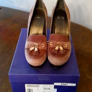 Platform suede heels